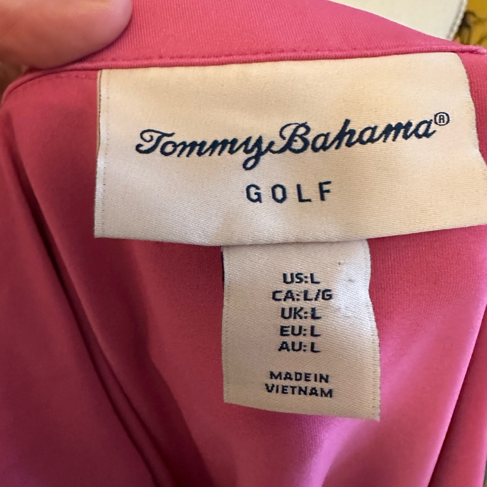 Tommy Bahama Pink Fitted Sleeveless Tank Top with Polo Collar - Picture 5 of 5
